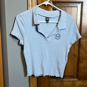 *Light Blue Cropped Polo Shirt